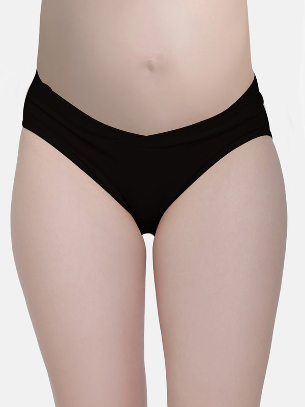 Low Waist Soft Cotton Black Maternity Panty - Da Intimo