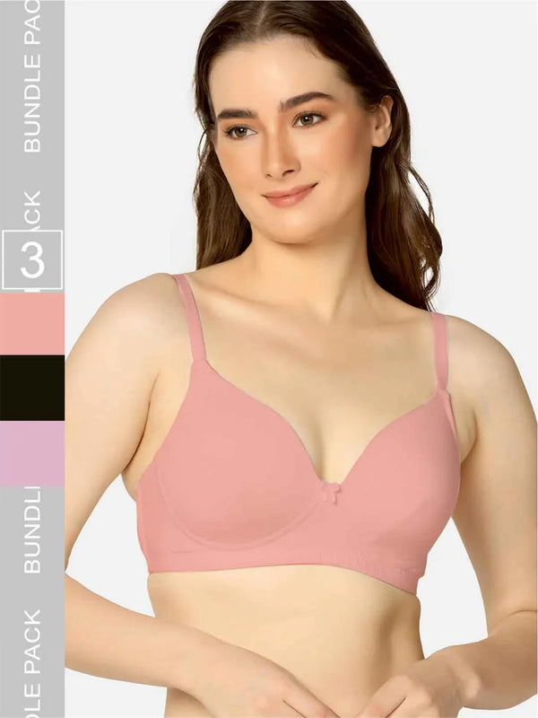 Pack Of 3 Soft Padded Everyday Comfort T-Shirt Bra - Da Intimo