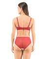 Floral Printed Cotton Mesh Padded Full Coverage Bra & Panty Set with Lace Detailing
