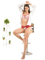 Floral Printed Cotton Mesh Padded Full Coverage Bra & Panty Set with Lace Detailing