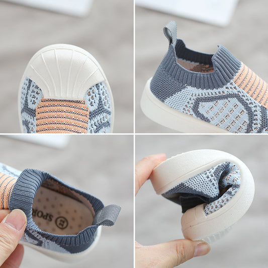 Shell-toe Single Shoes Flying Woven Children's Shoes Soft Sole