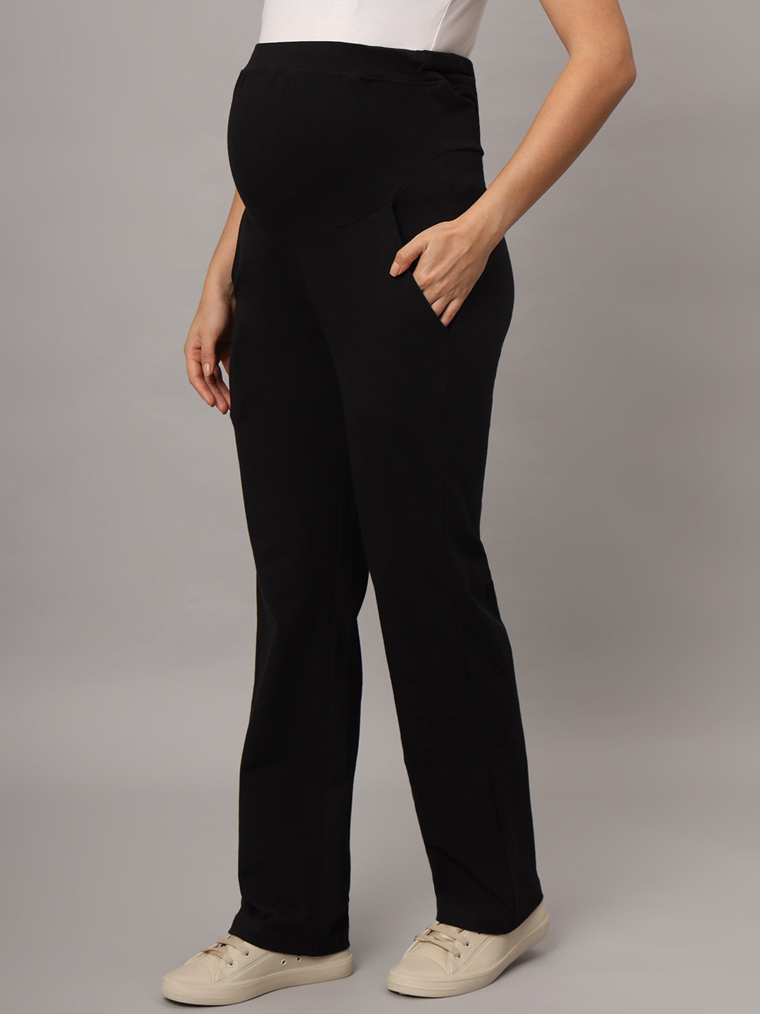 Mamma Presto High Waist Black Maternity Trousers - Da Intimo