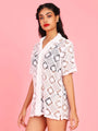 Da Intimo Delicate Lace Half Sleeves Relaxed Fit shrug - Da Intimo - Lingerie Online Store India