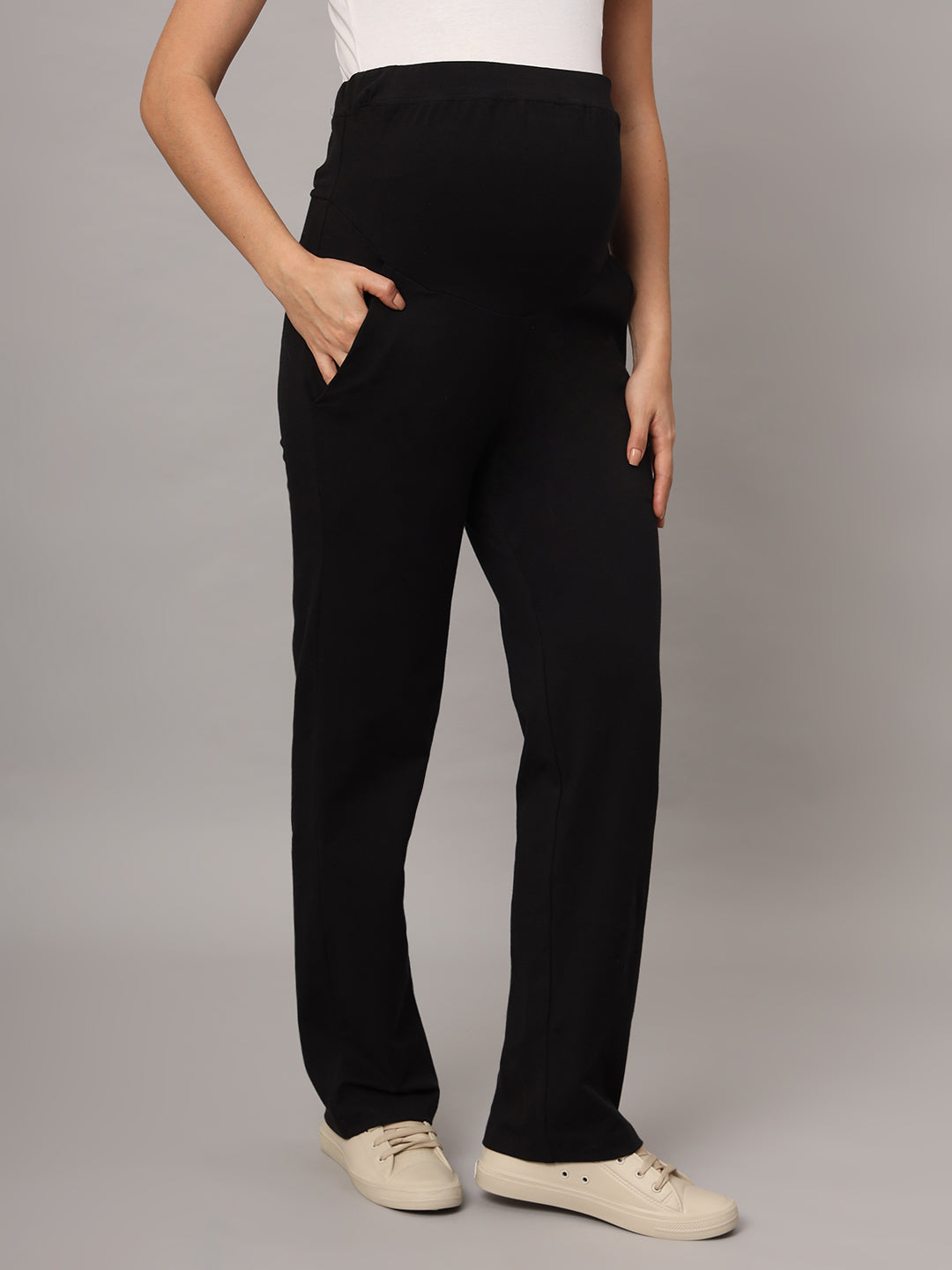 Mamma Presto High Waist Black Maternity Trousers - Da Intimo