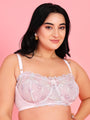 Embroidery Design Underwired Full Coverage White Balconette Bra - Da Intimo