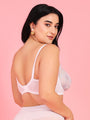 Embroidery Design Underwired Full Coverage White Balconette Bra - Da Intimo