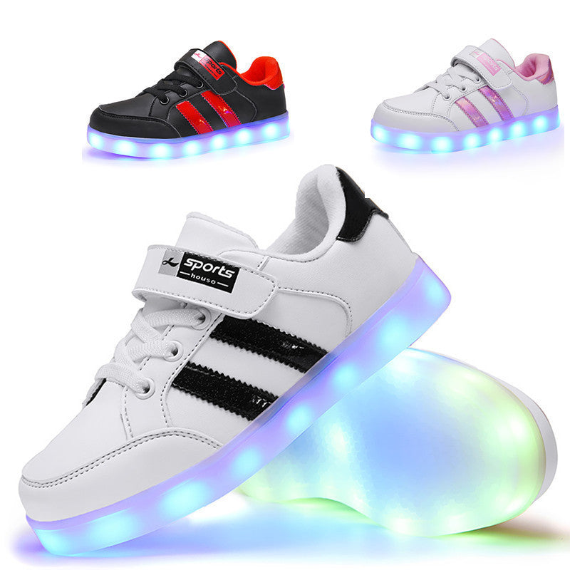 Rechargeable LED Small White Shoes For Children