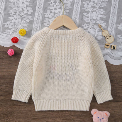 Infant Knitted Pullovers Alphabet Embroidery Warm Sweater