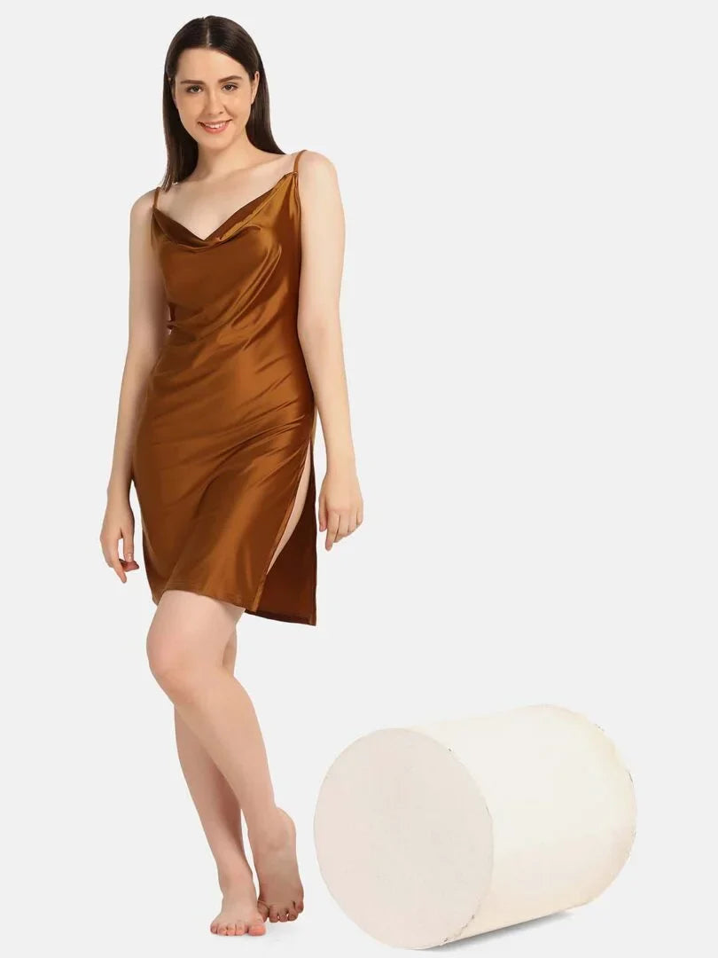 Satin Cowl Neck Babydoll - Da Intimo