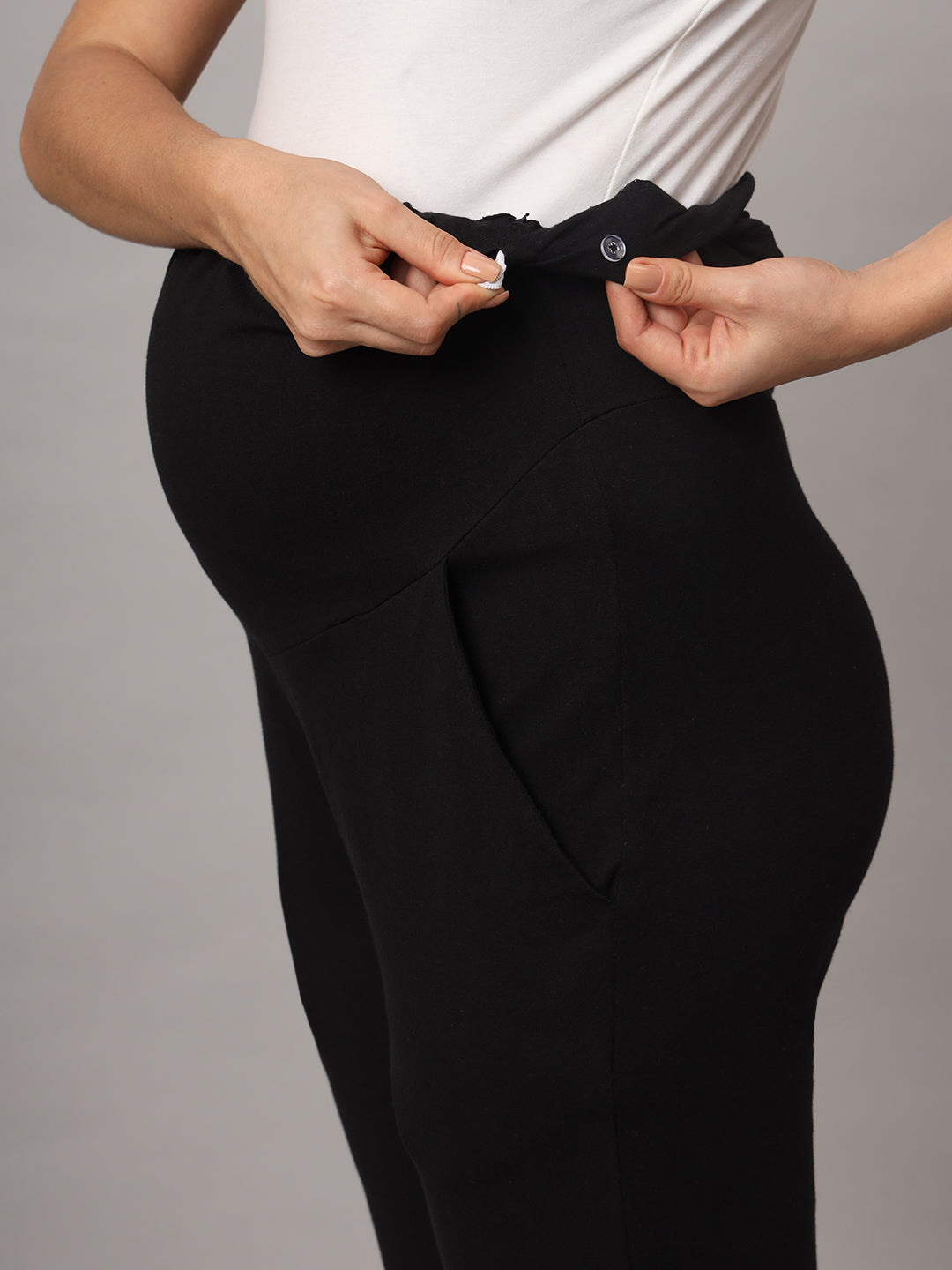 Mamma Presto High Waist Black Maternity Trousers - Da Intimo