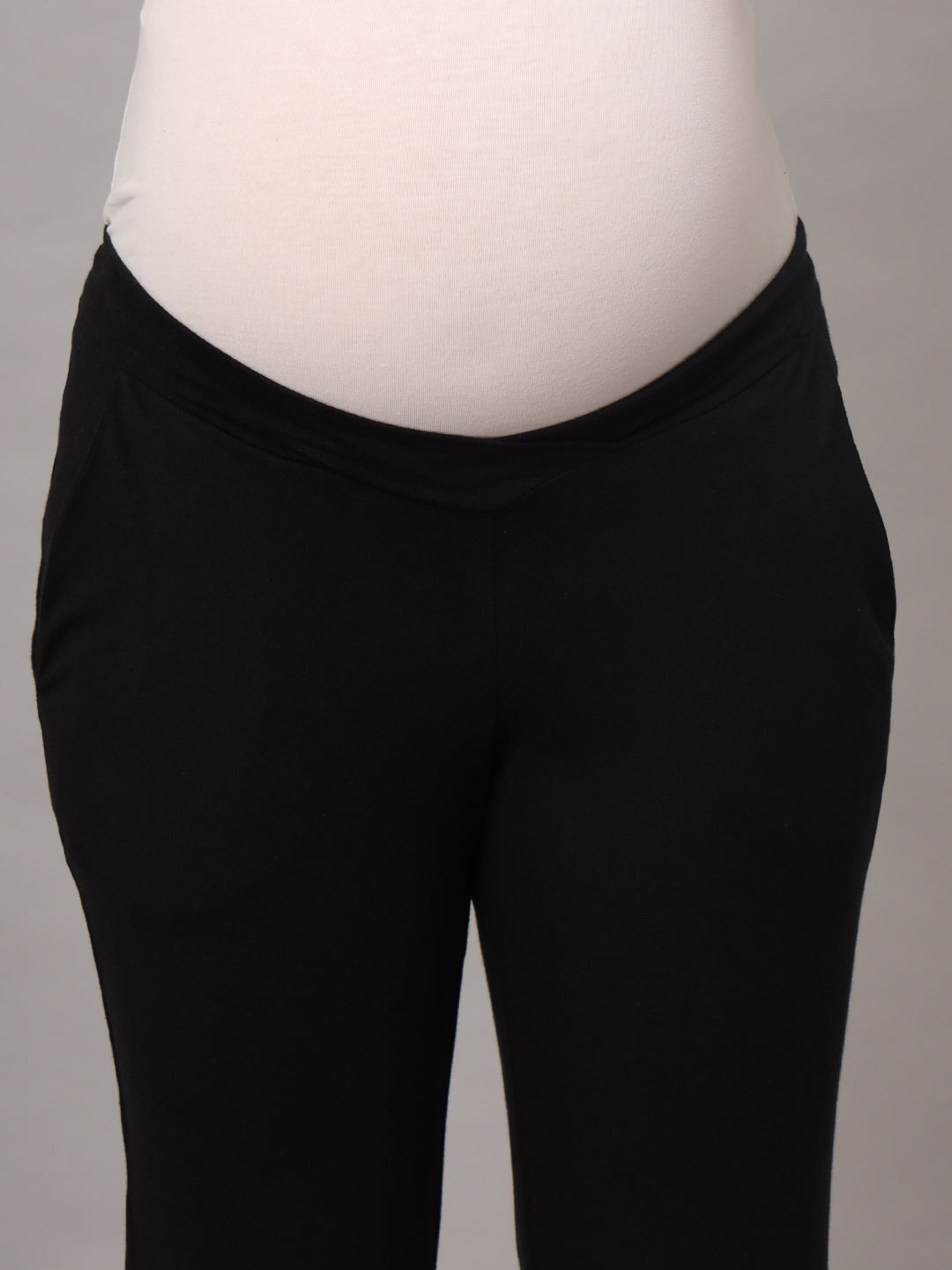 Mamma Presto Low Waist Black Maternity Trousers - Da Intimo