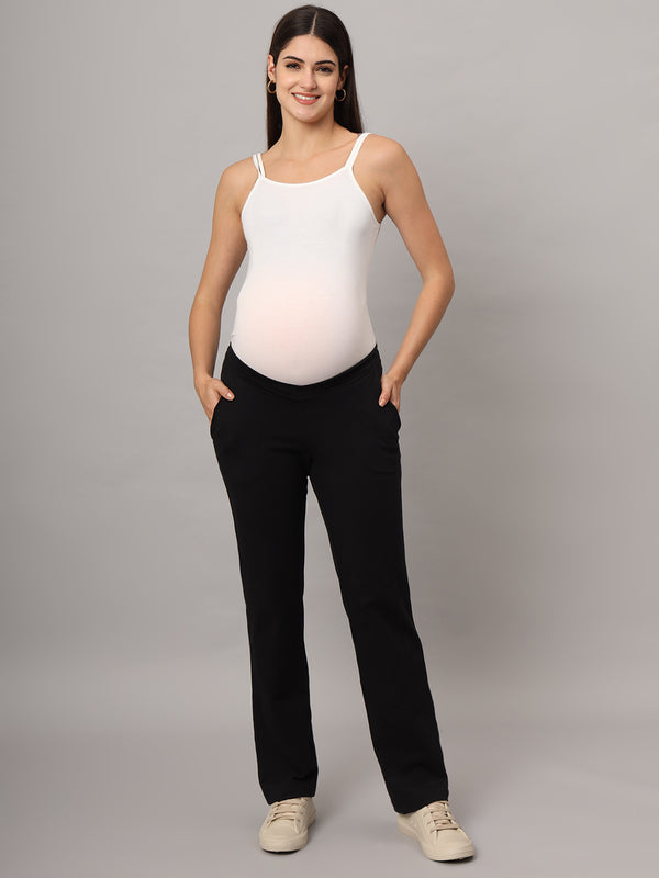 Mamma Presto Low Waist Black Maternity Trousers - Da Intimo