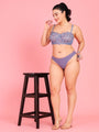 Embroidery Design Underwired Full Coverage Blue Balconette Bra - Da Intimo
