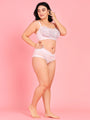 Embroidery Design Underwired Full Coverage White Balconette Bra - Da Intimo