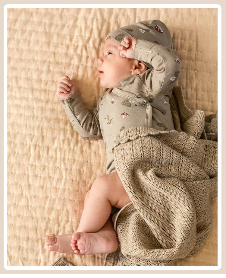 Cotton Long-Sleeve Outfit with Matching Hat