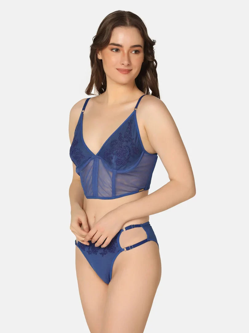 Da Intimo Embroidered Design Corset - Da Intimo