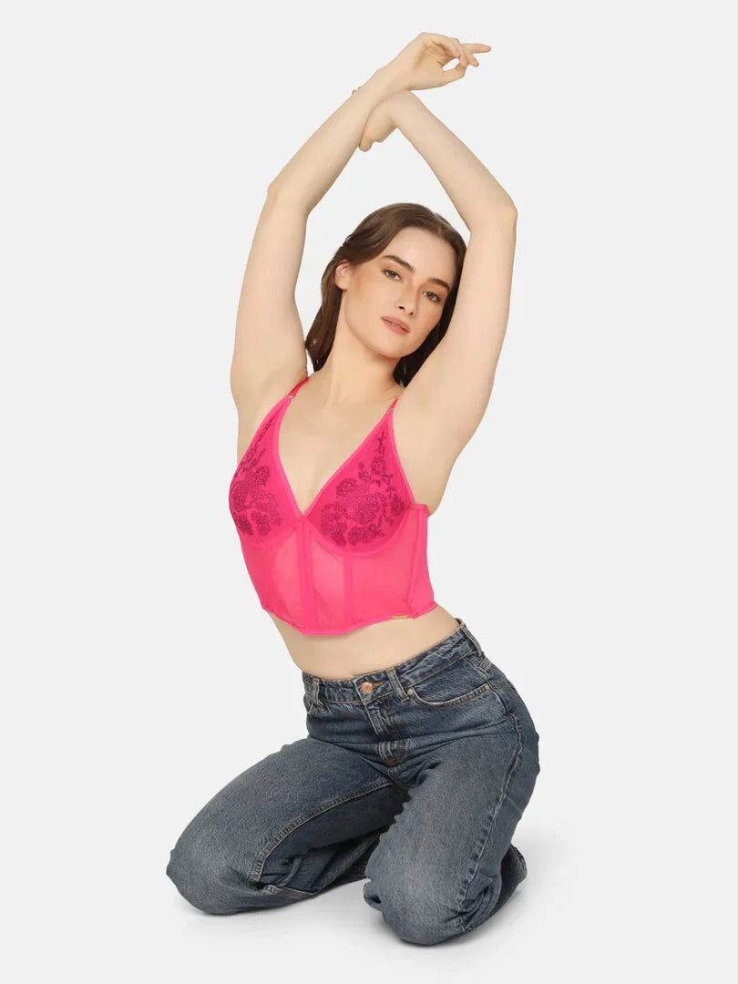 Da Intimo Embroidered Design Corset - Da Intimo