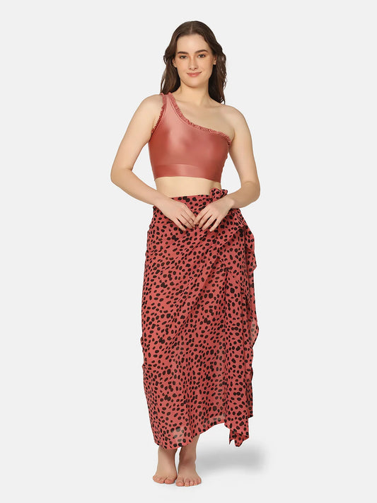 Cut-Out Off Shoulder Swimwear Set with Sarong - Da Intimo - Lingerie Online Store India