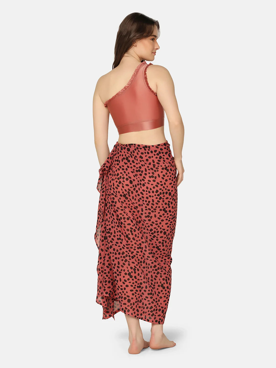 Cut-Out Off Shoulder Swimwear Set with Sarong - Da Intimo - Lingerie Online Store India