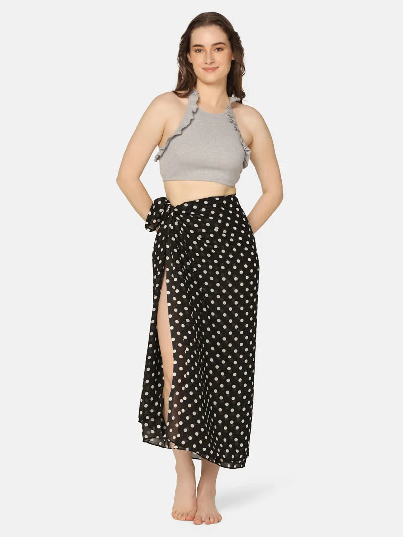 Halter Neck Three Piece Swimwear Set with Sarong - Da Intimo - Lingerie Online Store India