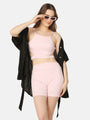 Cut-Out Three Piece Swimwear Set with Cover Up Shirt - Da Intimo - Lingerie Online Store India
