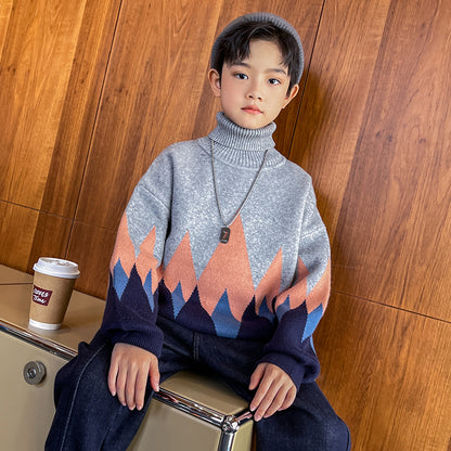 Boys' High-Neck Winter New Style Sweater