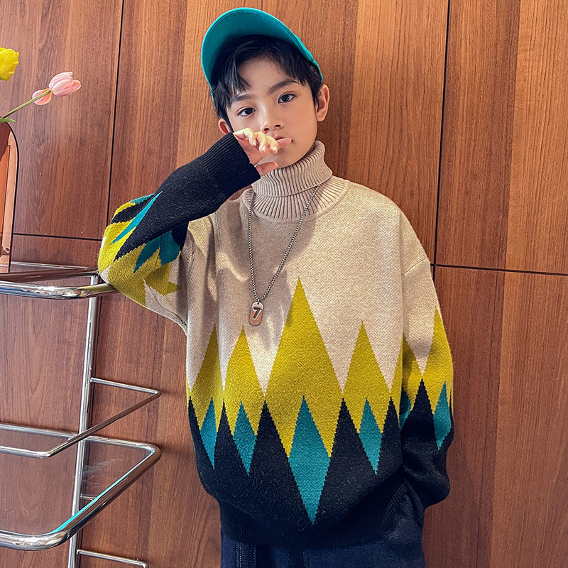 Boys' High-Neck Winter New Style Sweater