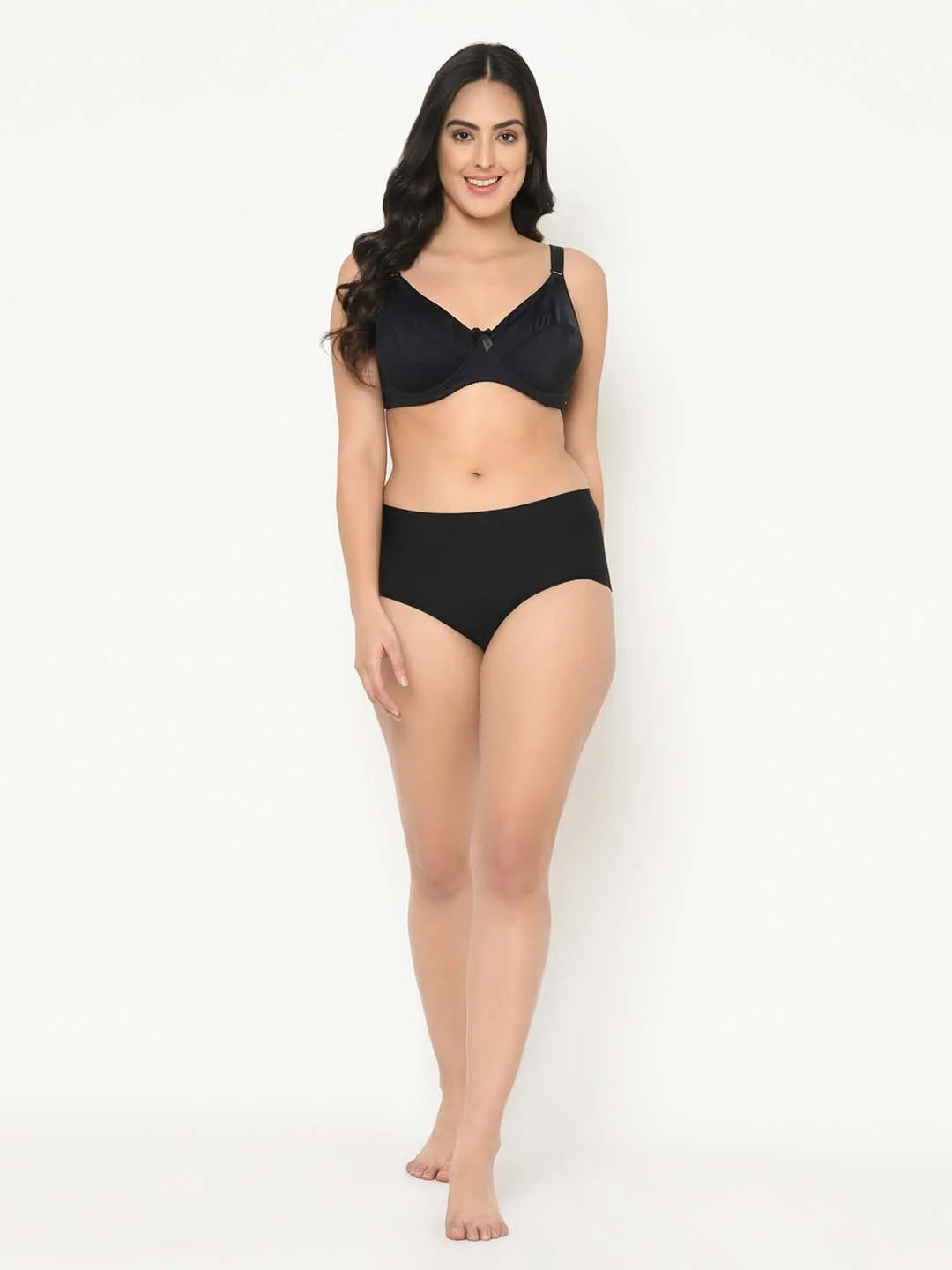Black Plus Size Underwired Lightly Padded Everyday Bra - Da Intimo - Lingerie Online Store India