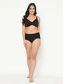 Black Plus Size Underwired Lightly Padded Everyday Bra - Da Intimo - Lingerie Online Store India