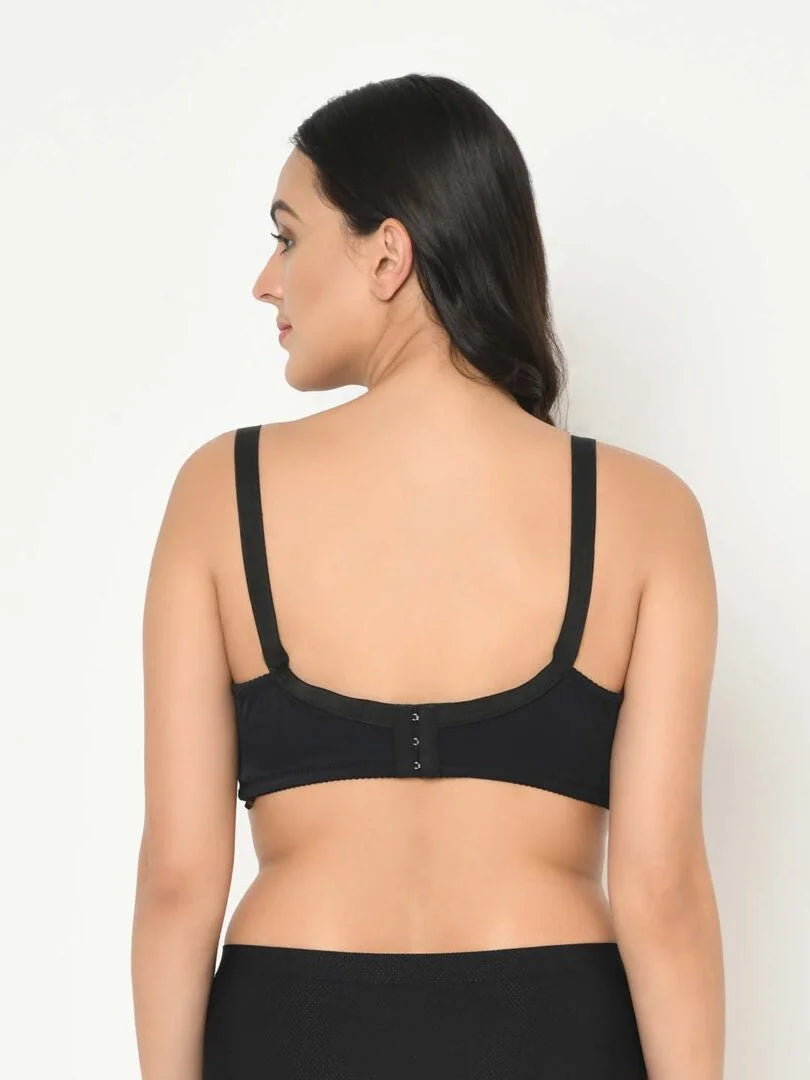 Black Plus Size Underwired Lightly Padded Everyday Bra - Da Intimo - Lingerie Online Store India