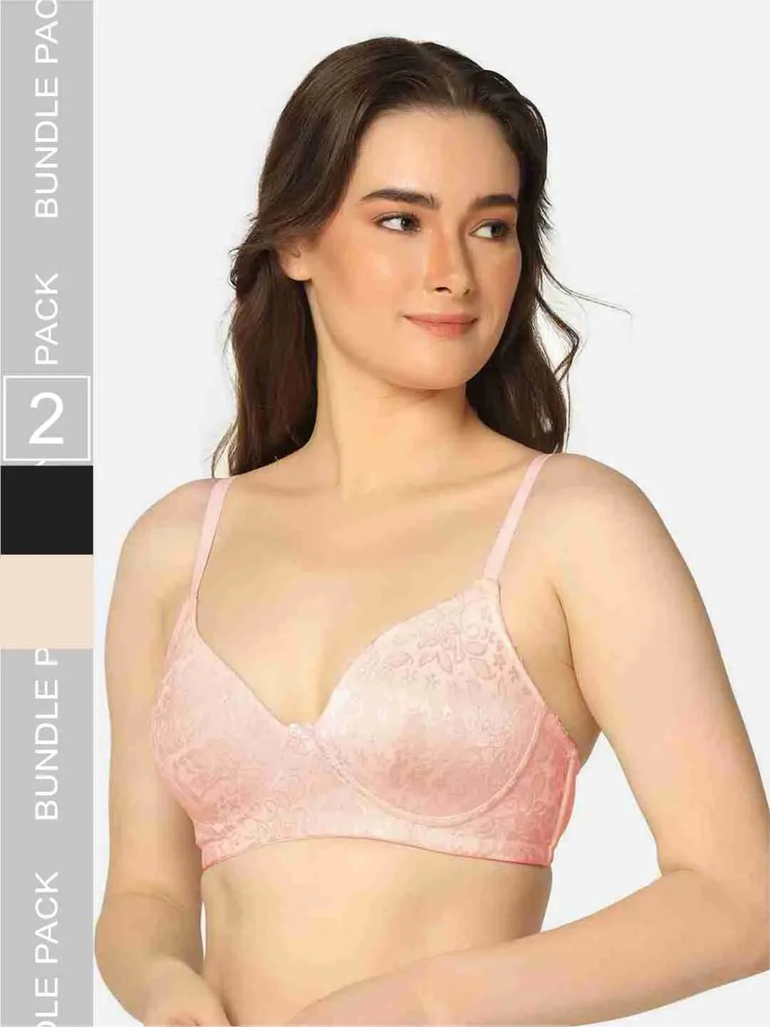 Pack Of 2 Lightly Padded Lacy Design Everyday T-Shirt Bra - Da Intimo