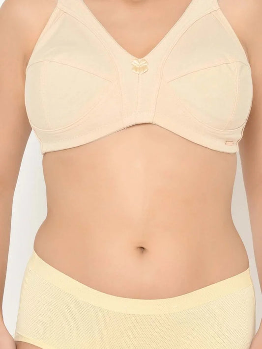 Beige Cotton Full Coverage Plus Size Bra - Da Intimo - Lingerie Online Store India