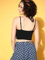 Black Front Ribbed Tie Up Toplette - Da Intimo