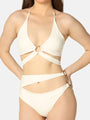 Cut Out Ring Design Stylish Solid Swimwear Set - Da Intimo - Lingerie Online Store India