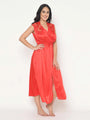 Maxi Satin Dress With Slit - Da Intimo - Lingerie Online Store India