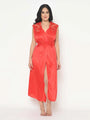 Maxi Satin Dress With Slit - Da Intimo - Lingerie Online Store India