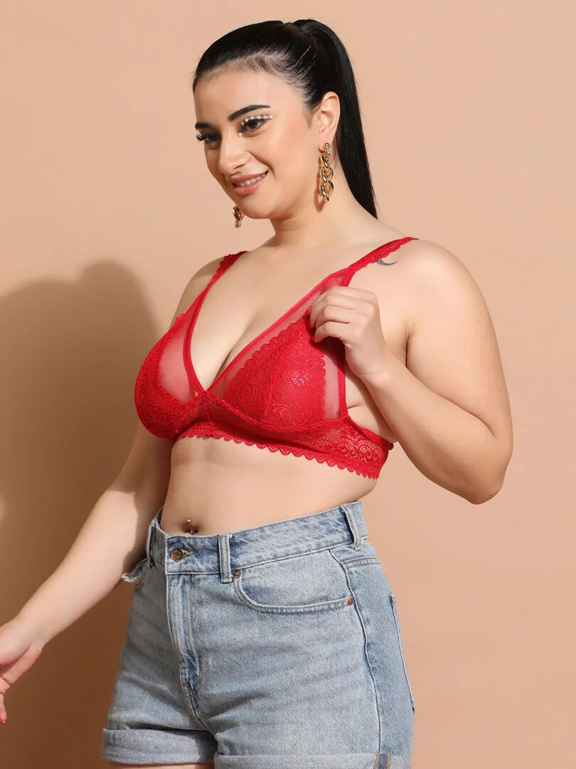 Soft Lace Non Padded Winged Strap Bra - Da Intimo