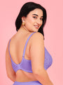 Curvy Love Plus Size Soft Lace Full Coverage Underwire Blue Bra - Da Intimo