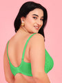Curvy Love Plus Size Soft Lace Full Coverage Underwire Green Bra - Da Intimo