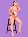 Curvy Love Plus Size Soft Lace Full Coverage Underwire Peach Bra - Da Intimo