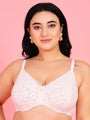 Curvy Love Plus Size Soft Lace Full Coverage Underwire White Bra - Da Intimo