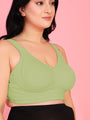 Curvy Love Plus Size Full Coverage Non Padded Green Bra
