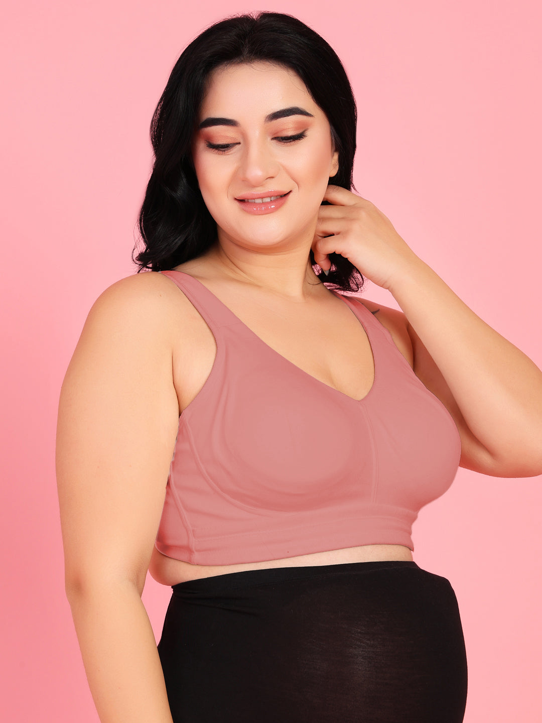 Curvy Love Plus Size Full Coverage Non Padded Peach Bra - Da Intimo