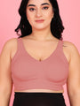 Curvy Love Plus Size Full Coverage Non Padded Peach Bra - Da Intimo