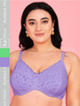 Curvy Love Pack of 2 Plus Size Soft Lace Full Coverage Underwire Green & Blue Bra - Da Intimo