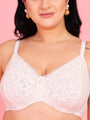 Curvy Love Pack of 2 Plus Size Soft Lace Full Coverage Underwire Green & White Bra - Da Intimo