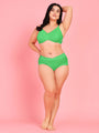 Curvy Love Pack of 2 Plus Size Soft Lace Full Coverage Underwire Mauve & Green Bra - Da Intimo