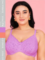 Curvy Love Pack of 2 Plus Size Soft Lace Full Coverage Underwire Mauve & Peach Bra - Da Intimo