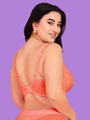 Curvy Love Pack of 2 Plus Size Soft Lace Full Coverage Underwire Peach & Blue Bra - Da Intimo
