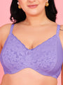 Curvy Love Pack of 2 Plus Size Soft Lace Full Coverage Underwire White & Blue Bra - Da Intimo
